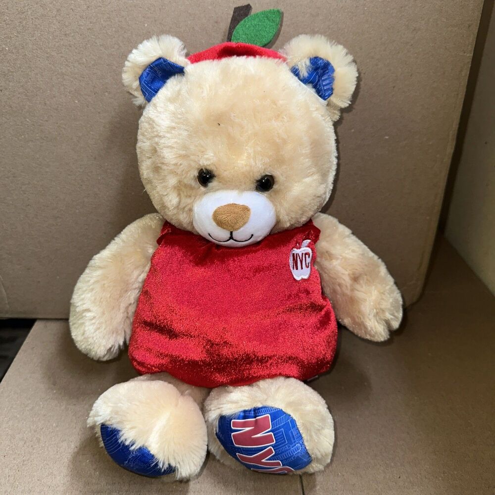 Build A Bear New York City Bear Big Apple NYC Plush 16” With Apple Costume